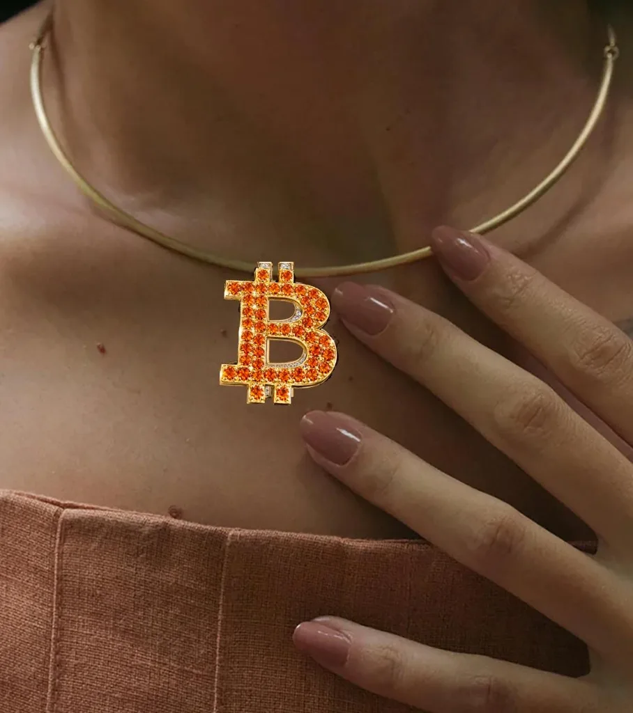 Pavé Bitcoin Pendant